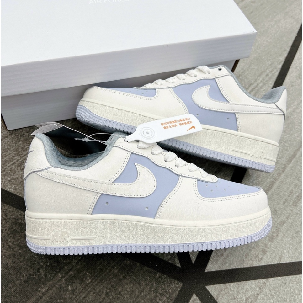Giày Nike_Air Force 1 Low Cream Blue, Giày Sneaker AF1 Xanh Kem Cao Cấp Nam Nữ 2022