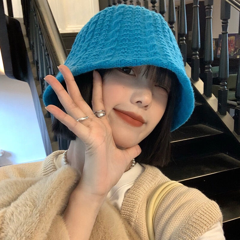 Mũ Bucket Dệt Kim Phong Cách Thời Trang Thu Đông Nhật Bản Dành Cho Nữ