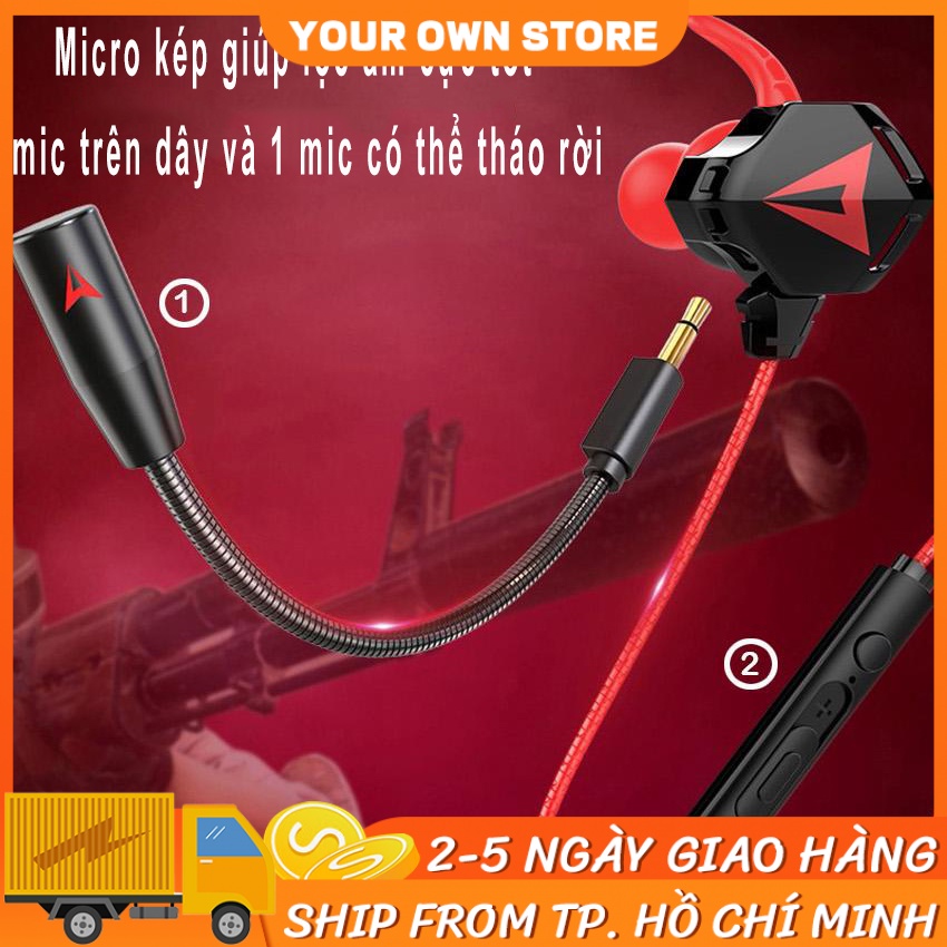 Tai nghe Gaming G-901 chuẩn Type-C/3.5 mm có Mic âm thanh chuẩn Stereo chuyên Game Mobile, cho máy tính laptop PC