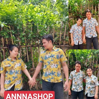 Áo sơ mi họa tiết hawai, nam nữ đều mặc đẹp, vải đũi tơ mềm mịn mát