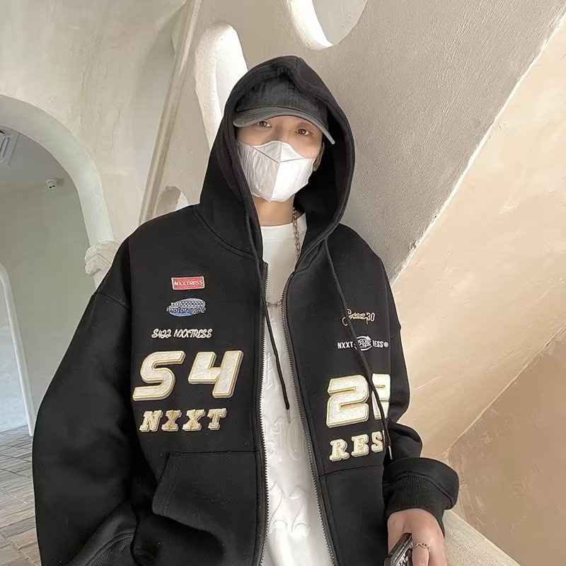 Áo hoodie nam phong cách hàn quốc in chữ của phụ nữ áo hoodie thời trang bigsize nam nữ zip hoodie cổ điển áo hoodie unisex lỏng lẻo