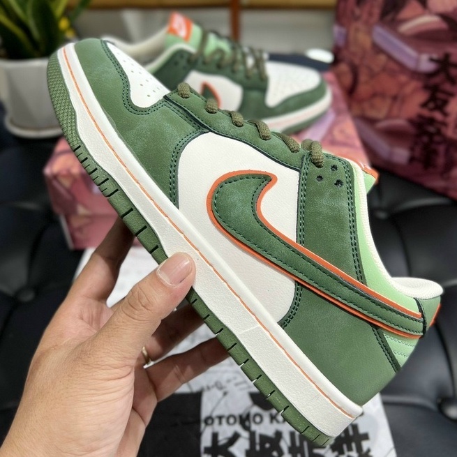 Giày Sneaker SB Dunk Xanh Rêu Cam|Sb Otomo Green Orange