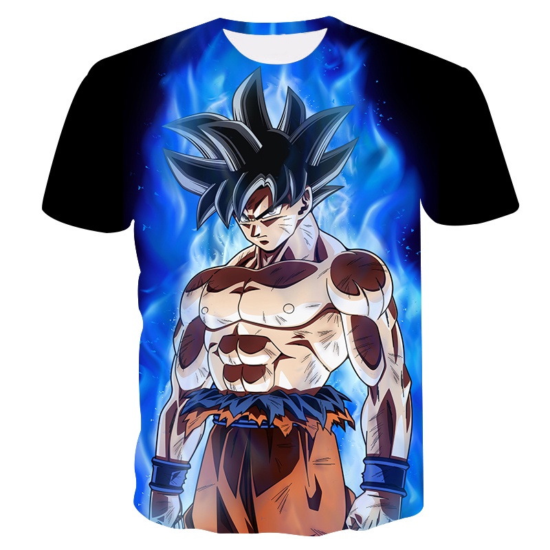 Áo Thun In Hình Goku Vegeta 3D Phát Sáng Thời Trang Mùa Hè 2022 Cho Bé Trai