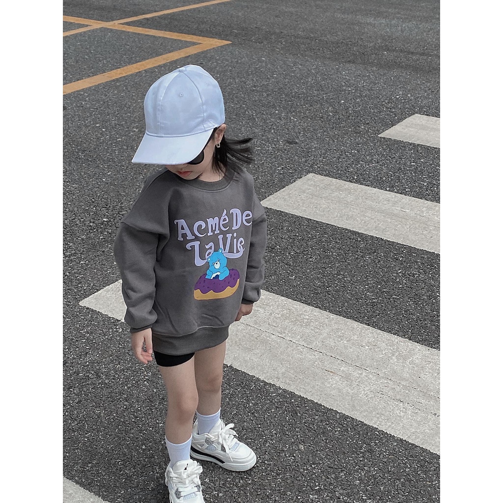 Áo sweater ADLV gấu Lamer cho bé ,áo nỉ cổ tròn trẻ em unisex bé trai ,gái , Kid_genZ