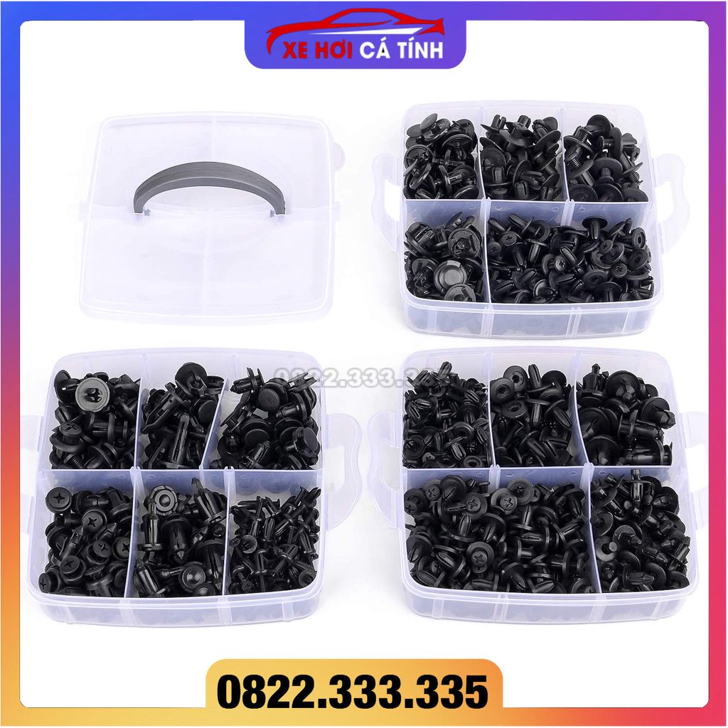 Bộ 620 Xe Ô Tô Kẹp Lai Dây Khóa Cửa Viền Ốp Lưng Đinh Tán Bình Giữ Nhiệt Nắp Động Cơ Thích Hợp Cho Fender Phụ Tùng Ô Tô