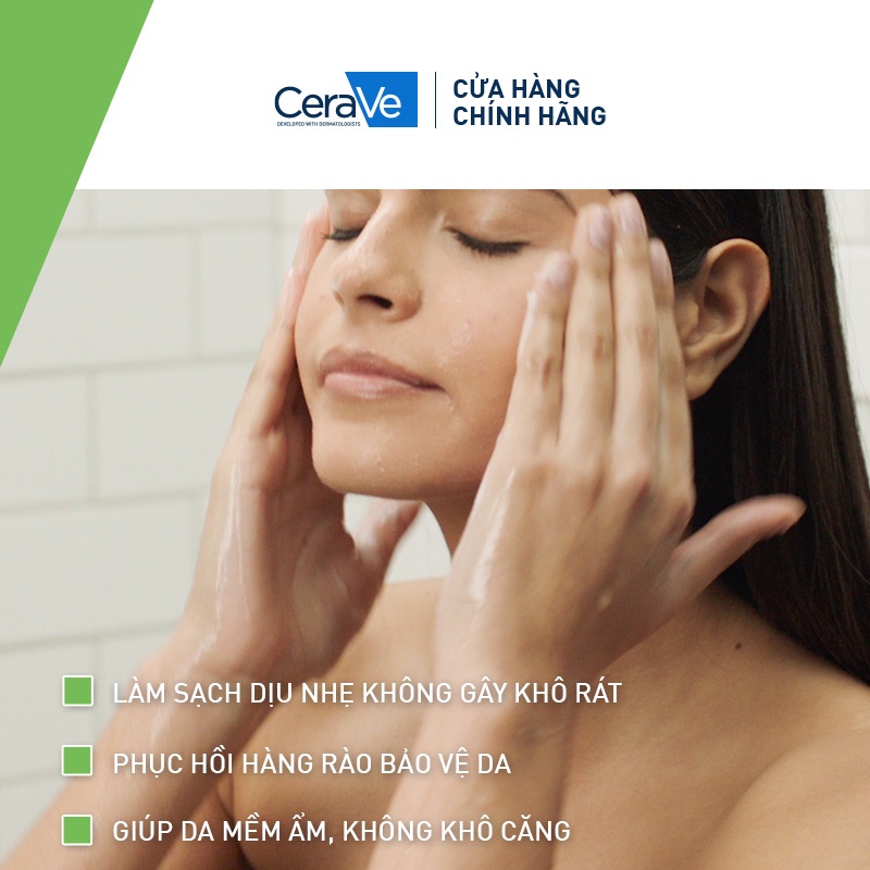 Bộ sữa rửa mặt CeraVe làm sạch sâu 236ml và sữa dưỡng ẩm cho da thường và da khô 7ml