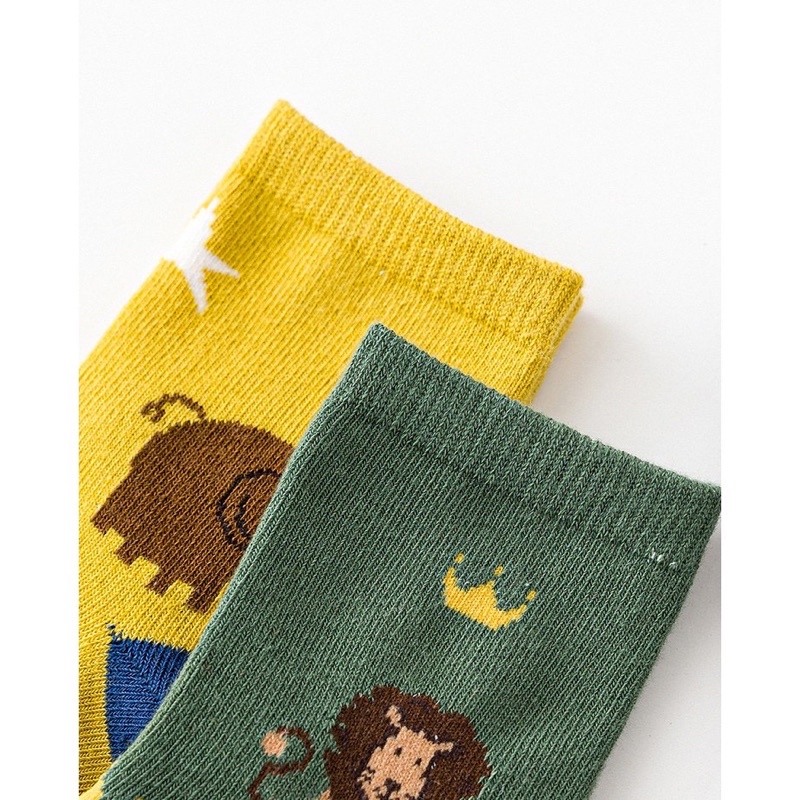 Tất vớ kids cổ cao cho bé in hình sở thú, con vật ngộ nghĩ đáng yêu cho bé size 1-12 tuổi TE07