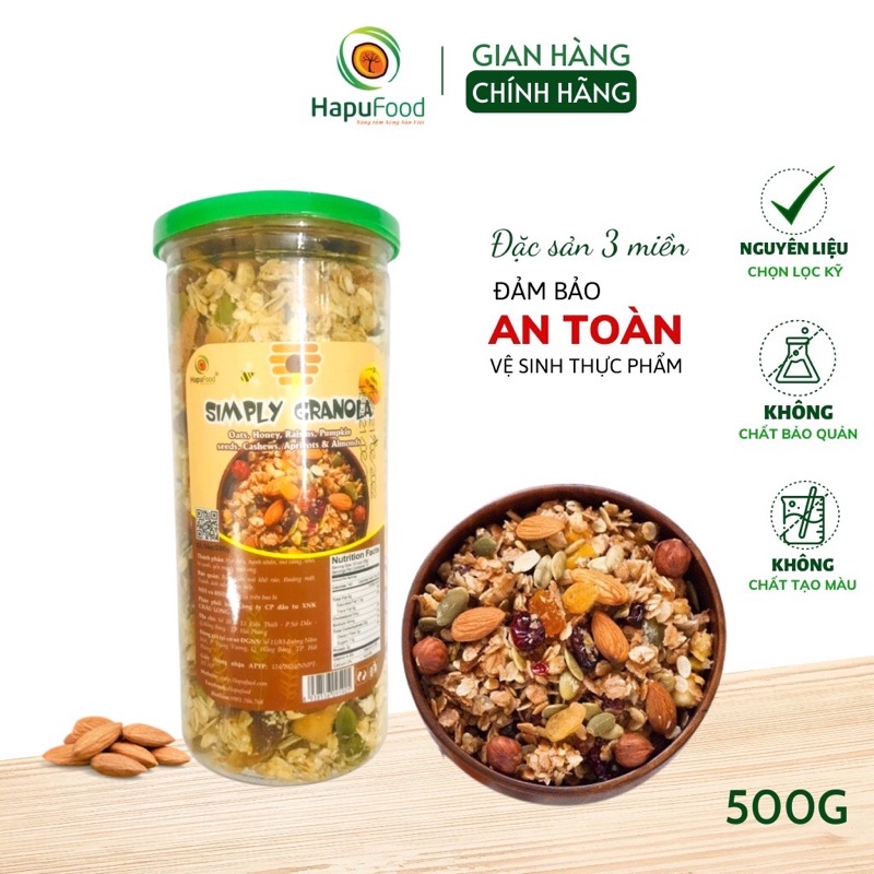 Granola vị phô mai siêu hạt Hapufood giảm cân 500g