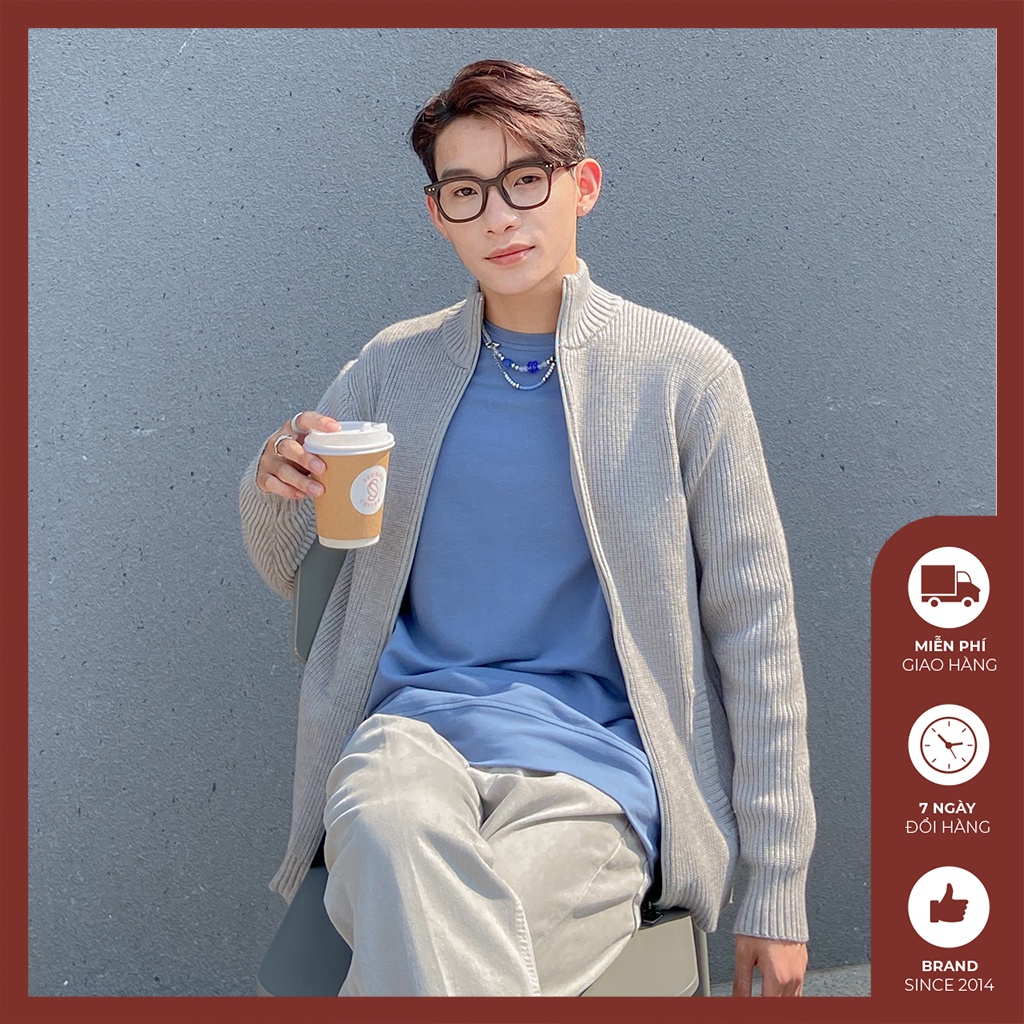 Áo khoác cardigan len nam Độc menswear, form rộng thoải mái phong cách Hàn Quốc - AKL