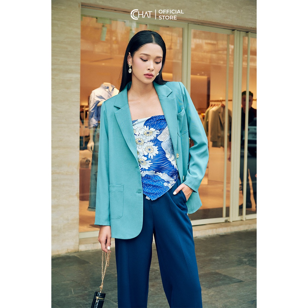 Áo Blazer Nữ 𝐂𝐂𝐇𝐀𝐓 Túi Ốp Trang Trí Mác Chất Tuytsi Cao Cấp 92EHS2003ST | BigBuy360 - bigbuy360.vn