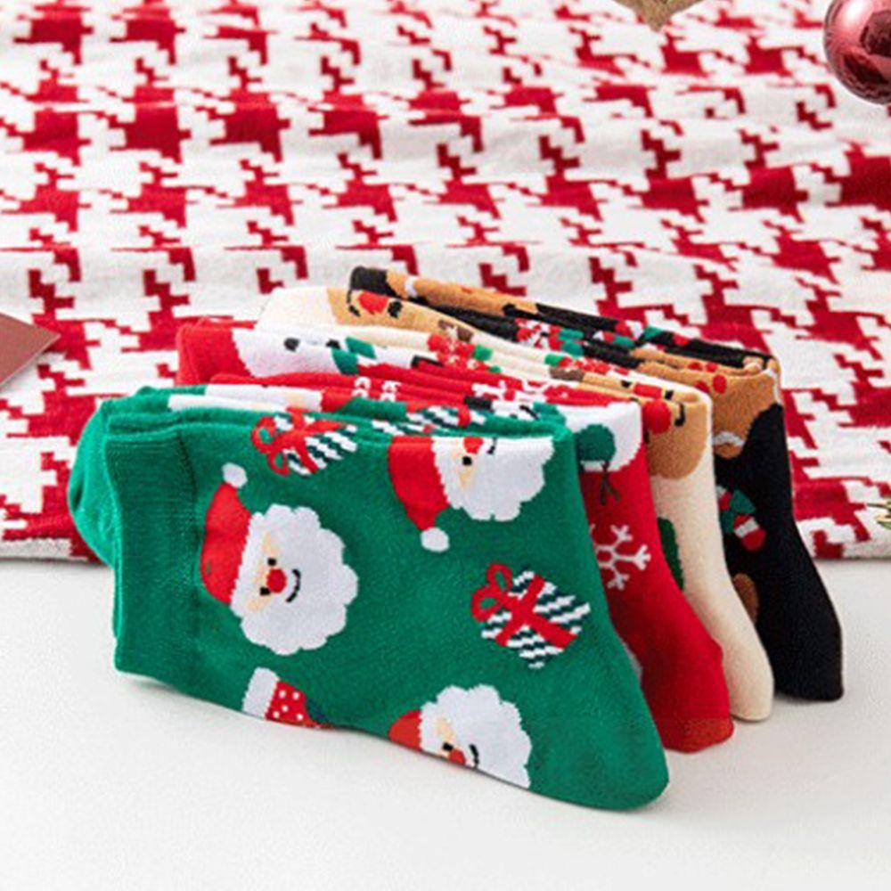 SOMEDAYZL Vớ Cotton Họa Tiết Giáng Sinh Dễ Thương Dành Cho Nữ
