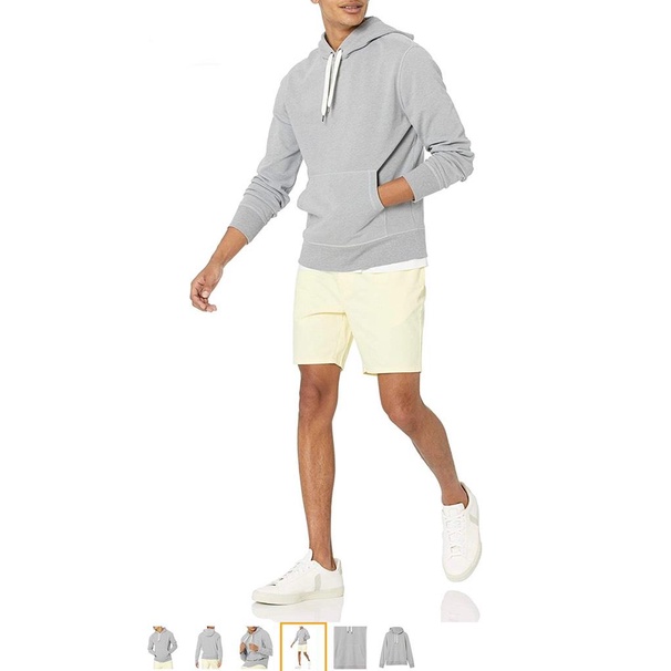 Áo nỉ hoodie nam Amazon essential - Màu ghi