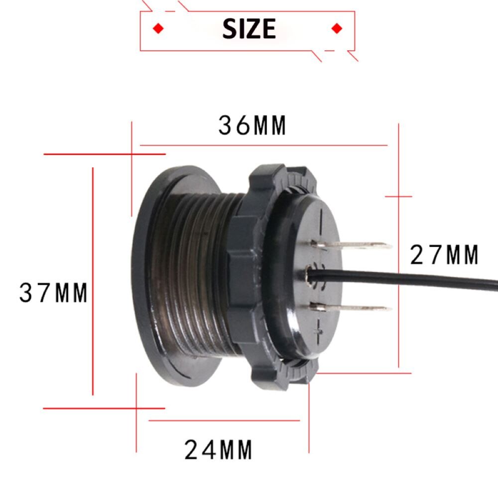 Vôn Kế 12-24V Hình Tròn Hiển Thị Nhiệt Độ Kỹ Thuật Số Cho Xe Hơi / Xe Máy / Tàu Thuyền