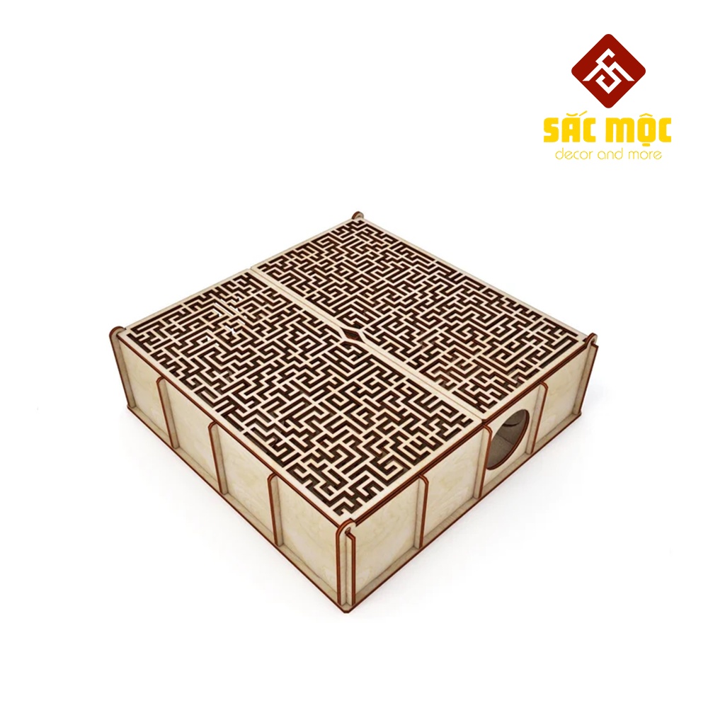 Mô Hình Hộp Mê Cung Gỗ Lắp Ráp Cho Chuột Hamster Size 26*26*7 cm