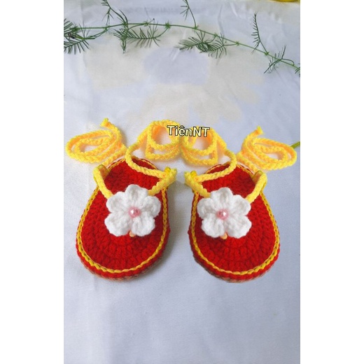 Giày dép len chiến binh kẹp ngón len handmade cho bé từ sơ sinh đến 24 tháng nhiều mẫu nhiều màu
