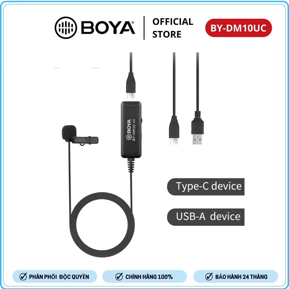 [BẢO HÀNH 2 NĂM] BOYA BY-DM10 / BY-DM10UC - Mic thu âm dành cho Điện thoại và Laptop - Hàng Chính Hãng