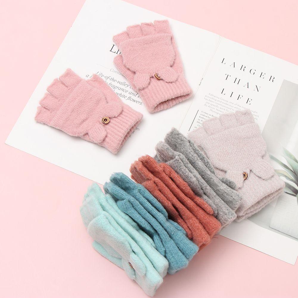 Găng Tay Dệt Kim Màu Trơn Dễ Thương Cho Bé MIHAN1