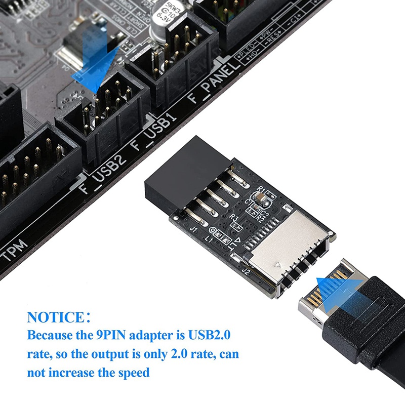 Bộ Chuyển Đổi Phía Trước USB 2.0 9Pin Sang USB 2.0 Type-C