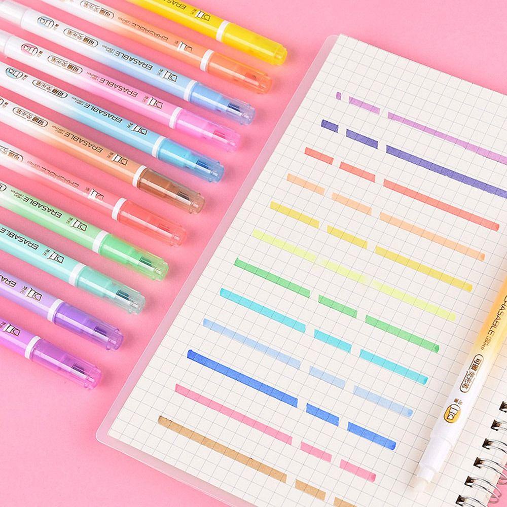 Set 12 Bút Bắt Sáng Hai Đầu Có Thể Xóa Được Màu Sắc Ngọt Ngào