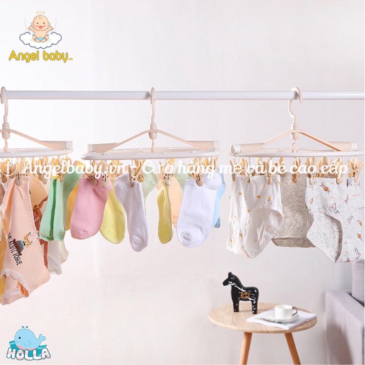 Móc chùm tròn Holla 32 kẹp/ Chùm Vuông Holla 24 kẹp siêu dày, bền, đẹp