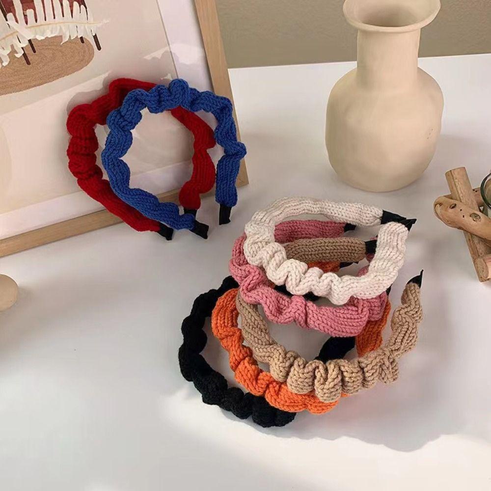 OSIER1 Set 2 Băng Đô Len Màu Sắc Thời Trang