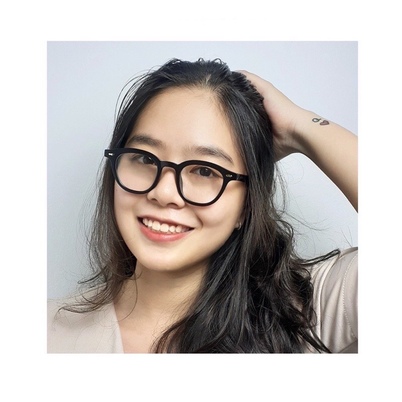 Gọng kính cận thời trang nữ nam phong cách Hàn Quốc mắt tròn cá tính màu sắc thời thượng chống UV400 và tia bức xạ 103