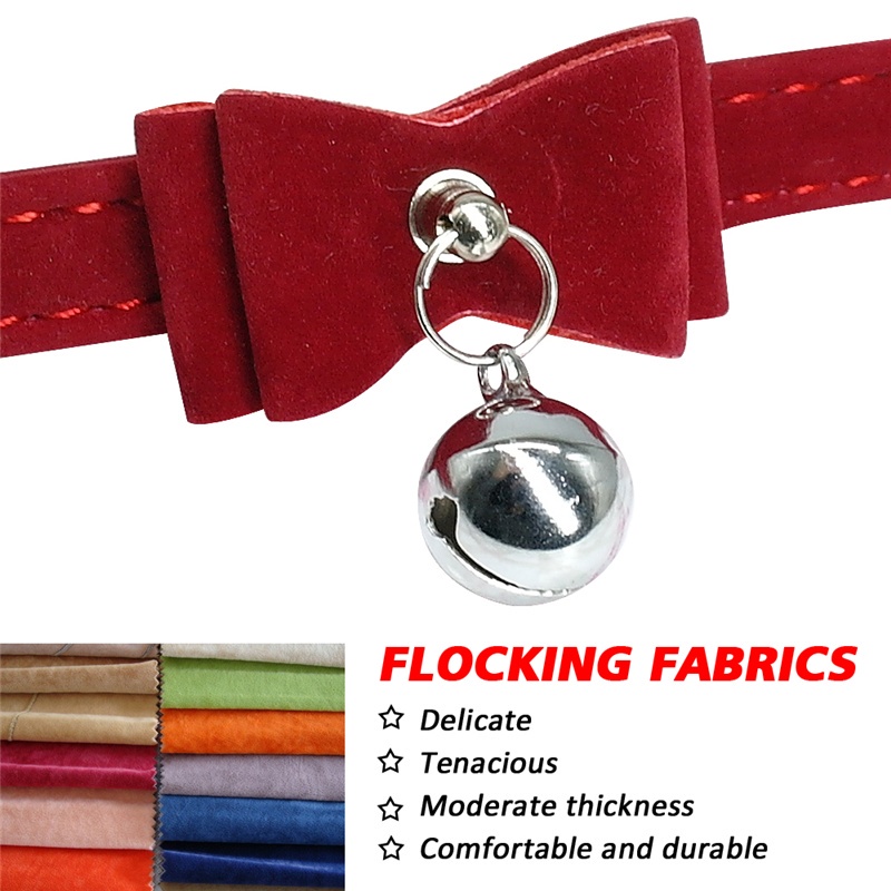 1 Nơ Đeo Cổ Bằng Nhung Có Chuông Hình Mèo Dễ Thương