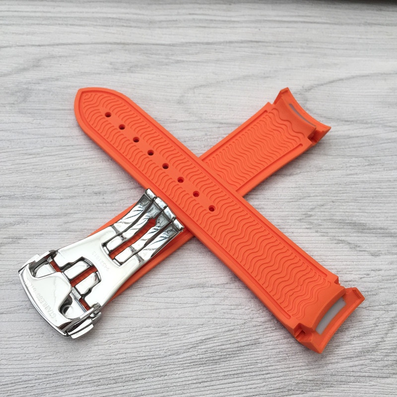 Dây đeo đồng hồ cao su silicone phù hợp cho Omega Omega Speedmaster 362 dây đeo phông chữ cao su khóa gấp 22mm nam