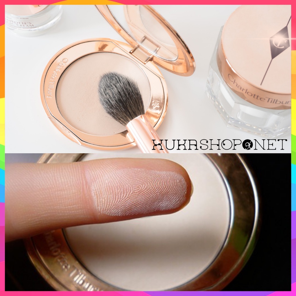 Phấn phủ kiềm dầu dạng nén Charlotte Tilbury Airbrush Flawless Finish Powder Trang Điểm Tự Nhiên 8g