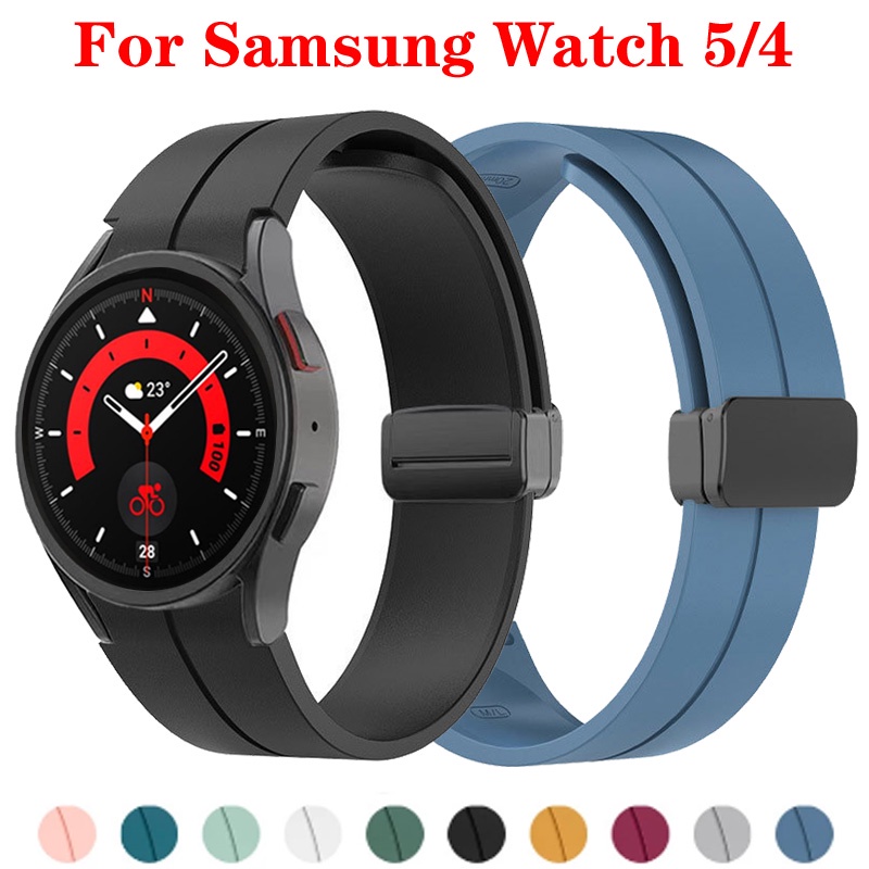 Dây Đeo Silicone Khóa Nam Châm Cho Đồng Hồ Thông Minh Samsung Galaxy Watch 5 / 4 44mm 40mm 5 Pro 45mm 4 Classic 42 46mm