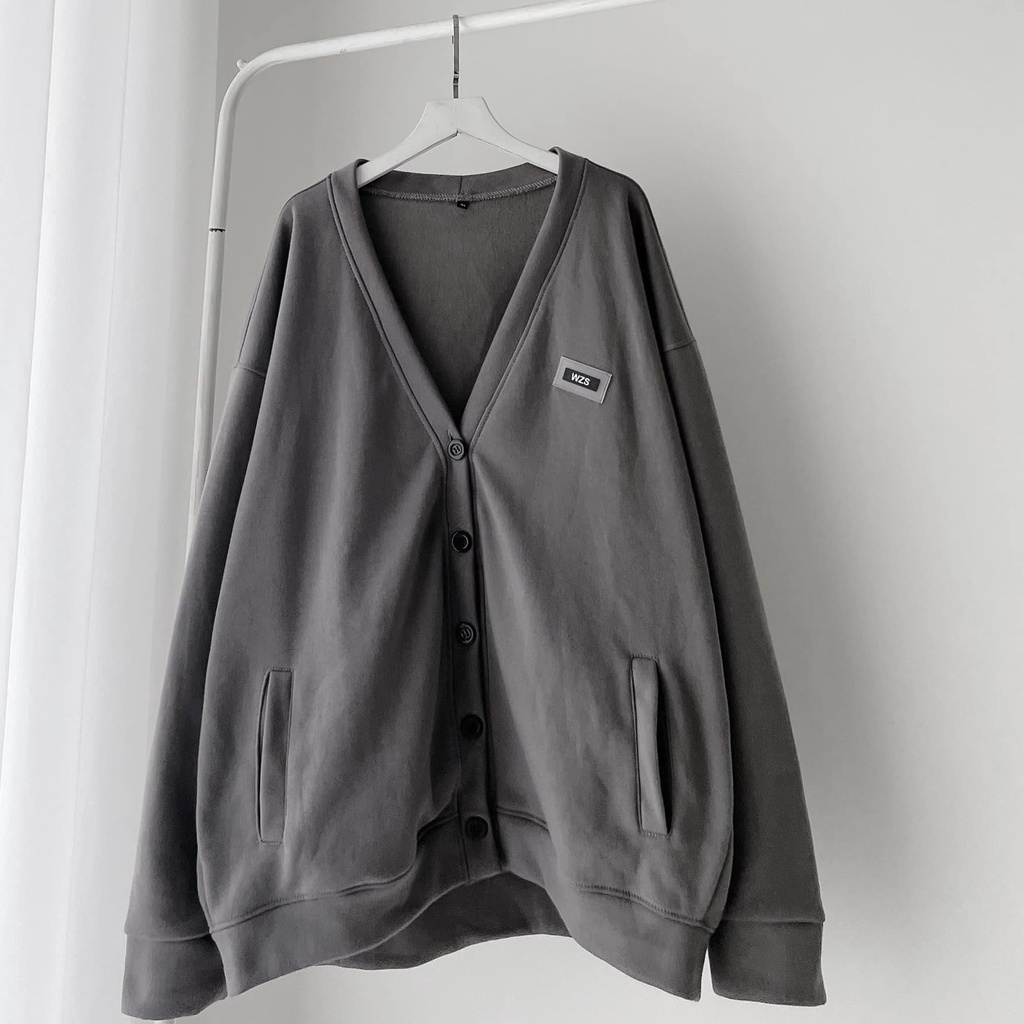 Áo khoác cardigan form rộng chũ WZS (ảnh thật tại shop)