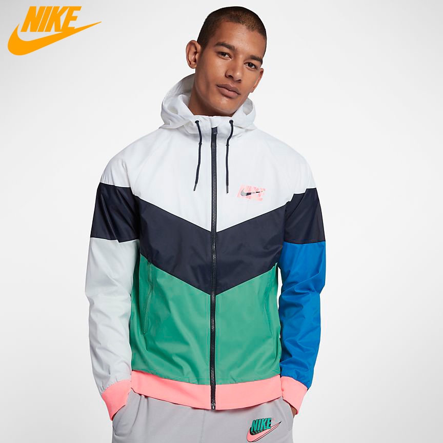 NIKE CHÍNH HÃNG - Áo khoác thể thao nam Nike Men's Windrunner Back Printed Logo Jacket Authentic - Desert x Burgundy