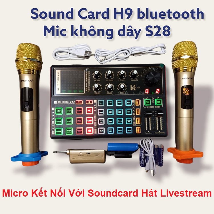 Combo 2 Micro Không Dây, Chính Hãng ZANSONG S28, Dùng Cho Loa Kéo Hát Karaoke, Sound card, Mixer - Cắm Cổng 3.5mm Và 6mm