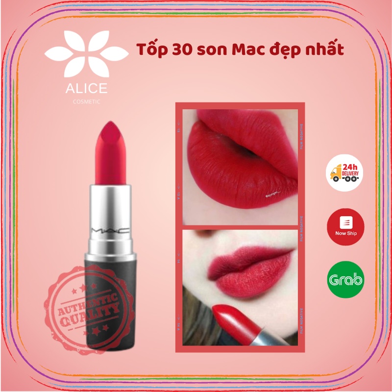 Son MAC chính hãng các màu đẹp nhất Chili, Ruby Woo, Marrakesh, son chuẩn Auth date xa
