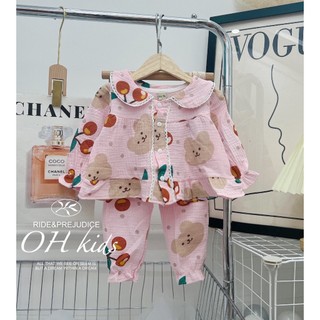Đồ bộ xô muslin dài tay