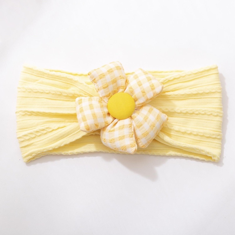 Turban vải mềm bản to nơ phồng cho bé gái
