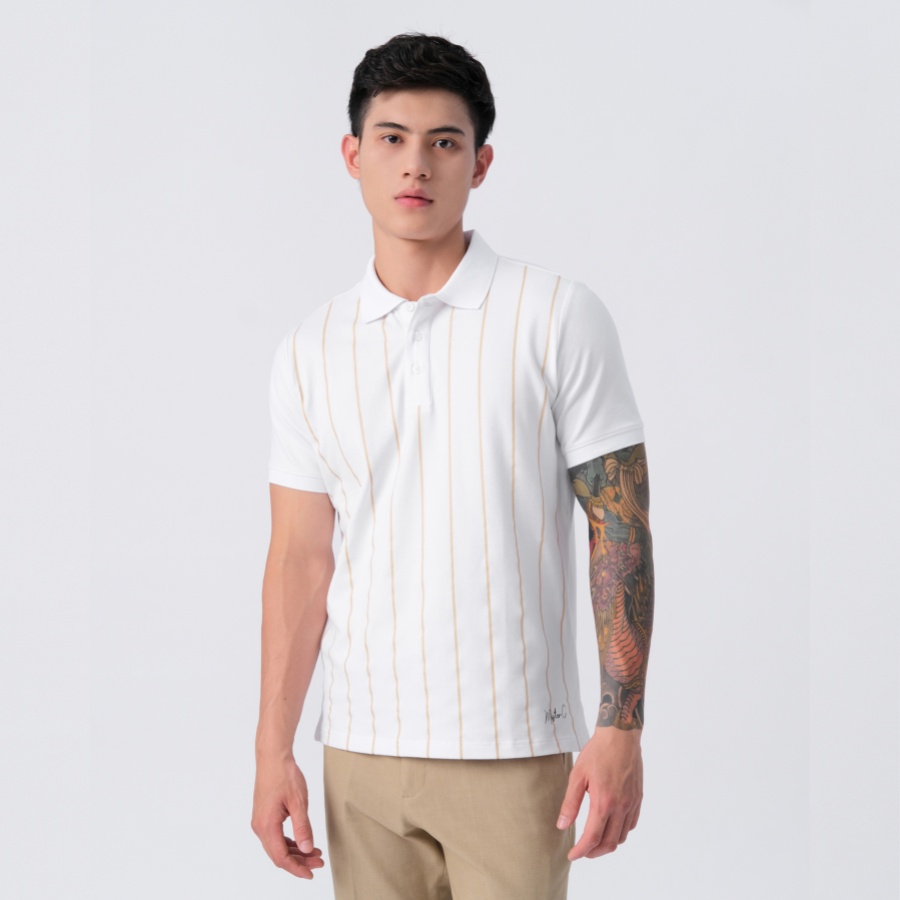 Áo Polo nam sọc MRC 2112035 vải cá sấu Cotton cao cấp, chuẩn form, trẻ trung, năng động - MENFIT