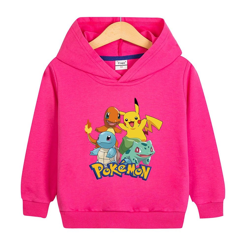 Áo Hoodie Tay Dài Dáng Rộng In Hoạt Hình Pokemon Pokémon Thời Trang Thu Đông 2022 Cho Bé