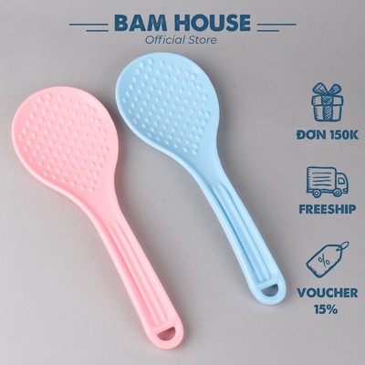 Combo 2 Vá múc cơm chống dính Bam House chất liệu nhựa PP chịu nhiệt cao cấp VMCN01