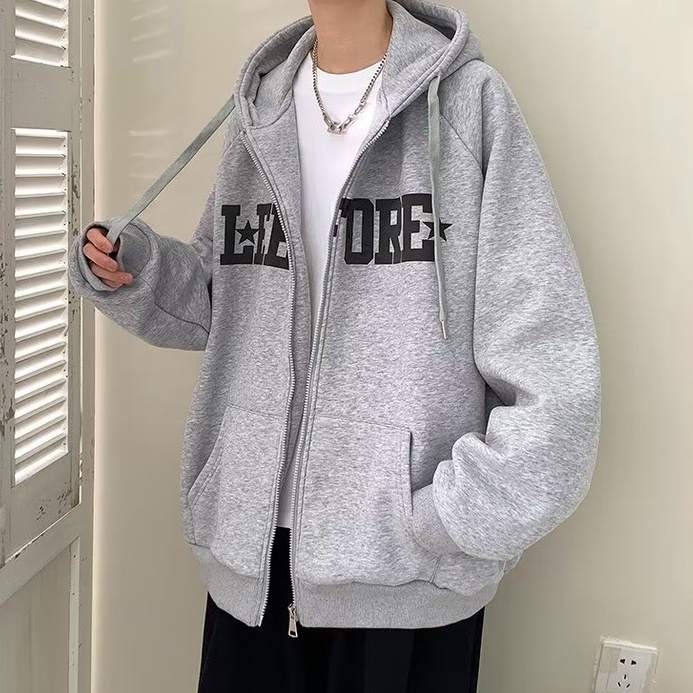 Áo Khoác Cardigan Có Nón In Họa Tiết Phong Cách Retro Mỹ Mẫu Mới 2022 Thời Trang Xuân Thu Cho Nam