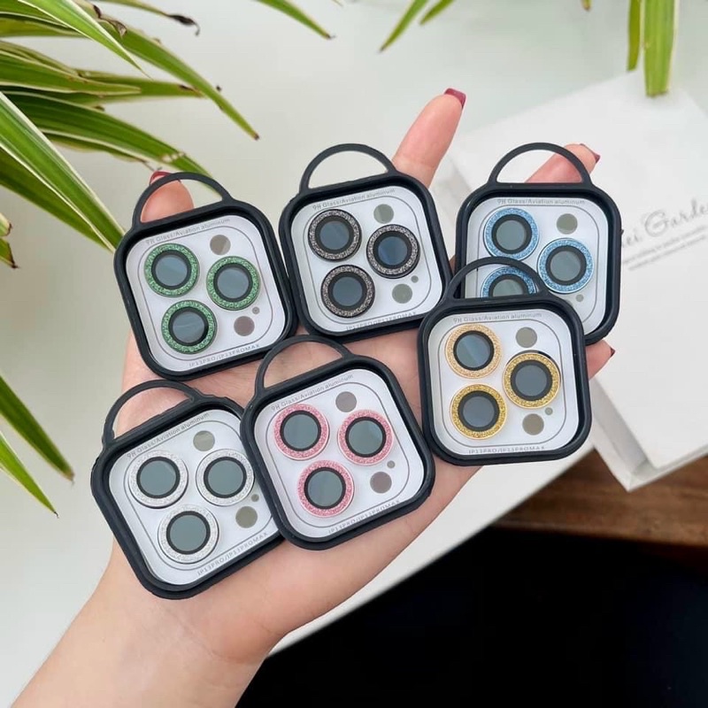 Bộ Viền Cường Lực Dán Mắt Camera Lens Bảo Vệ Chống Trầy Xước Va Đập Cho IP 11 / 12 / 13 / 14 Pro Max
