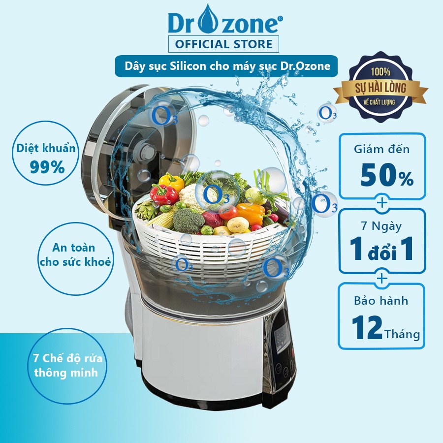 Máy rửa thực phẩm khử độc khử trùng đa năng Dr.Ozone DR100 với 7 chế độ làm sạch thông minh- Bảo hành chính hãng