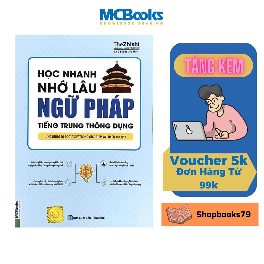 Sách - Học Nhanh Nhớ Lâu Ngữ Pháp Tiếng Trung Thông Dụng - Ứng Dụng Sơ Đồ Tư Duy Trong Giao Tiếp Và Luyện Thi HSK
