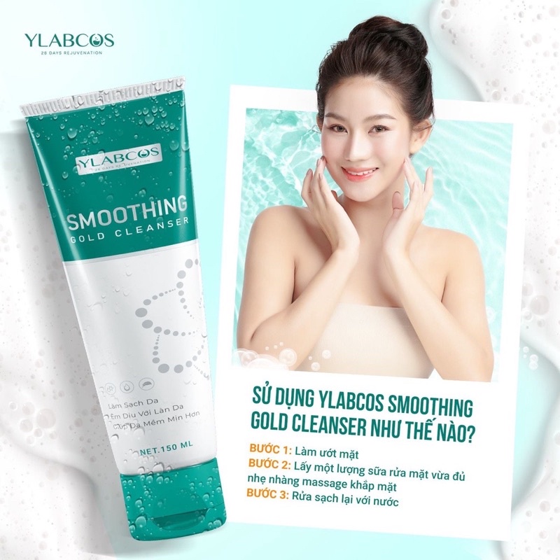 Sữa Rửa Mặt Vàng Smoothing Gold Cleanser Drlacir,Chai 150ml, Dùng cho Da mỏng, yếu ,nhạy cảm,làn da sau tái tạo