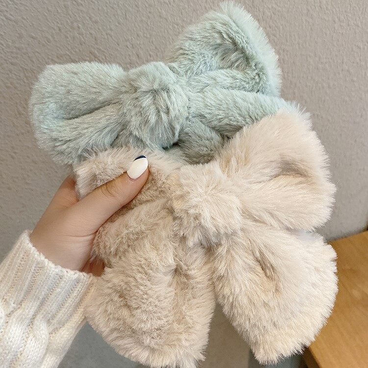 Kẹp Tóc Nơ Lông Nhung Nhiều Màu Sắc Thời Trang Cho Nữ