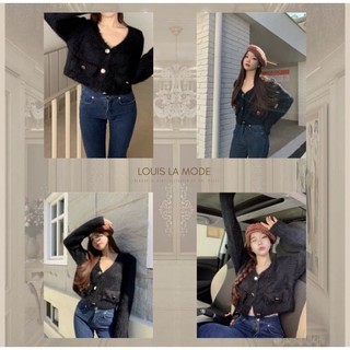 ( ẢNH  THẬT ) Áo Len Lông Thỏ Croptop