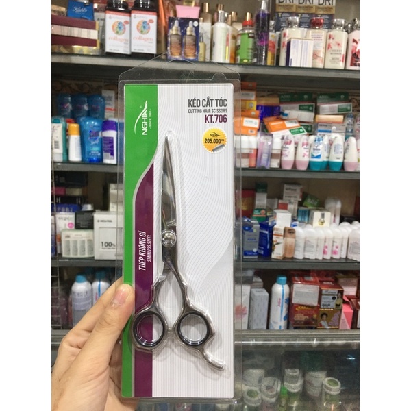 Kéo cắt tóc thép không gỉ KT.706 - Kềm Nghĩa