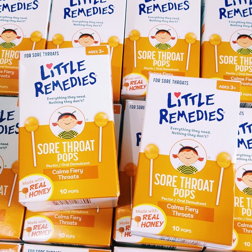 Kẹo mút giảm ho Little Remedies Sore Throats Pops