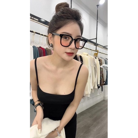 Kính vuông hai chấm má hồng pastel dễ thương hot trend