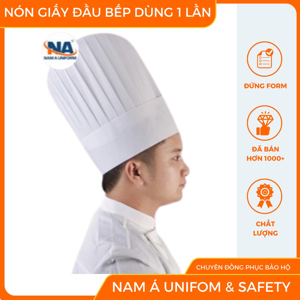 Mũ giấy đầu bếp - mũ giấy vải không dệt